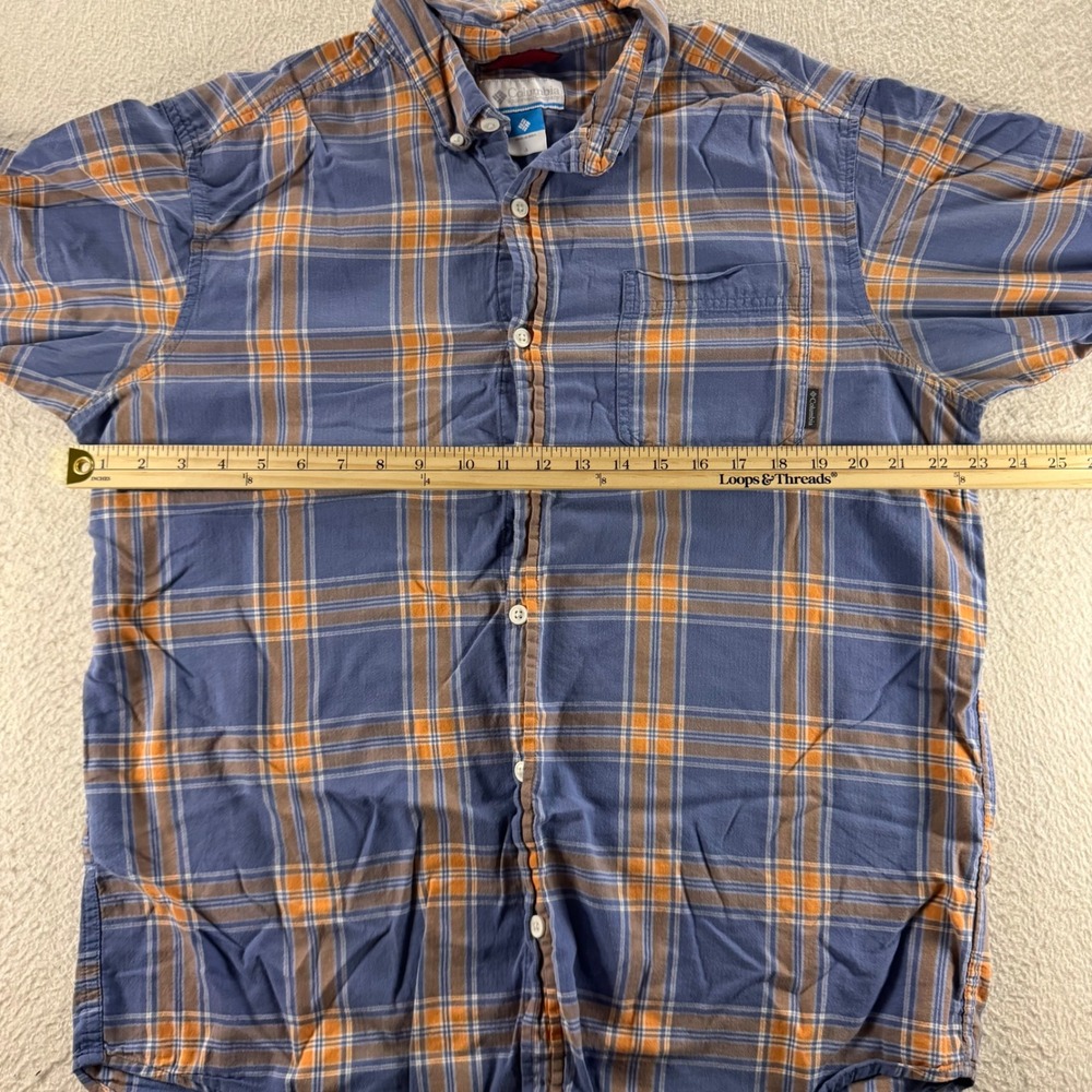 Columbia Mens L Button Down Plaid Long Sleeve Casual Shirt Fall Colors Everyday - Picture 6 of 10